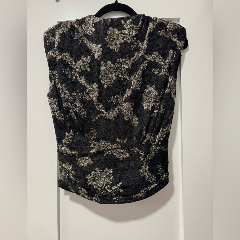 NWT IRO Tuolo Black and Gold Top - Picture 9 of 11